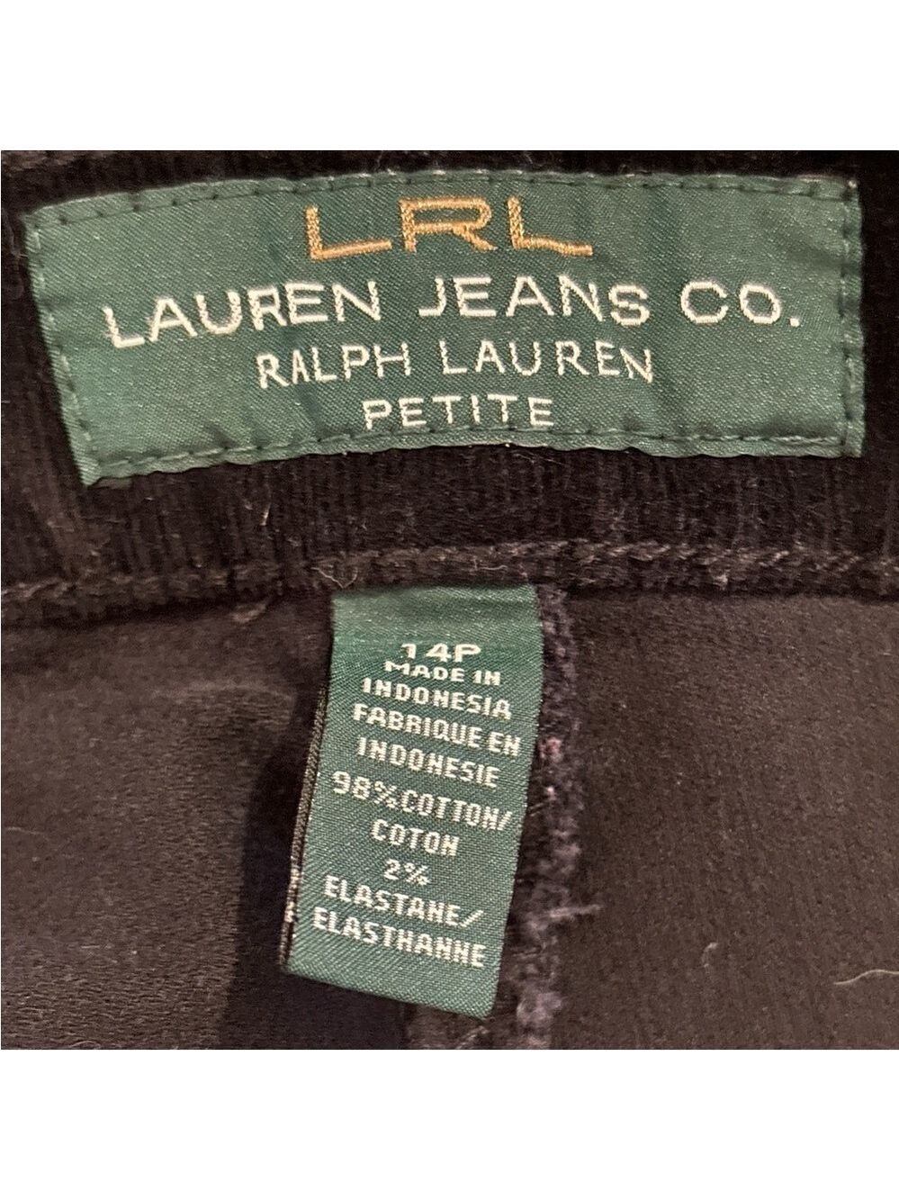 NWOT Y2K RALPH LAUREN JEANS CO. BLACK PLUSH VELVET STRAIGHT LEG JEANS 14P - Picture 6 of 6